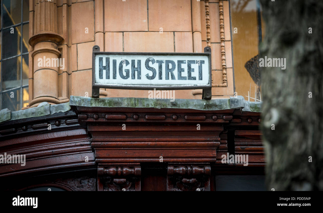 High Street sign in Nottingham city centre, England Stock Photo Alamy