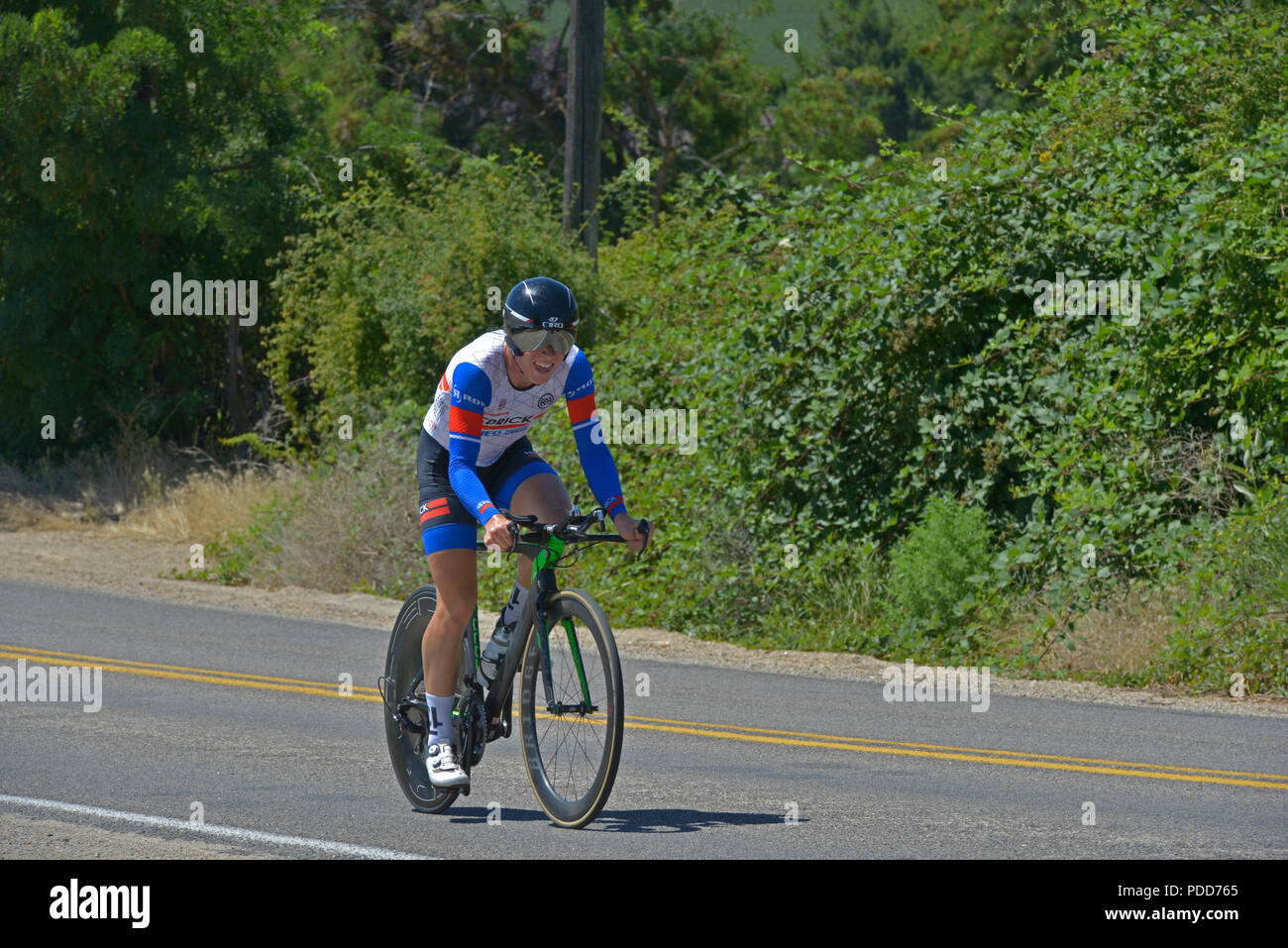 ChronoKristin, time trial, Bicycle Race, Boise, Idaho, USA Stock Photo