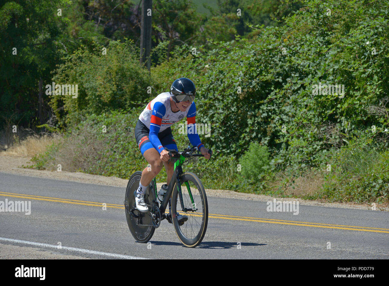 ChronoKristin, time trial, Bicycle Race, Boise, Idaho, USA Stock Photo