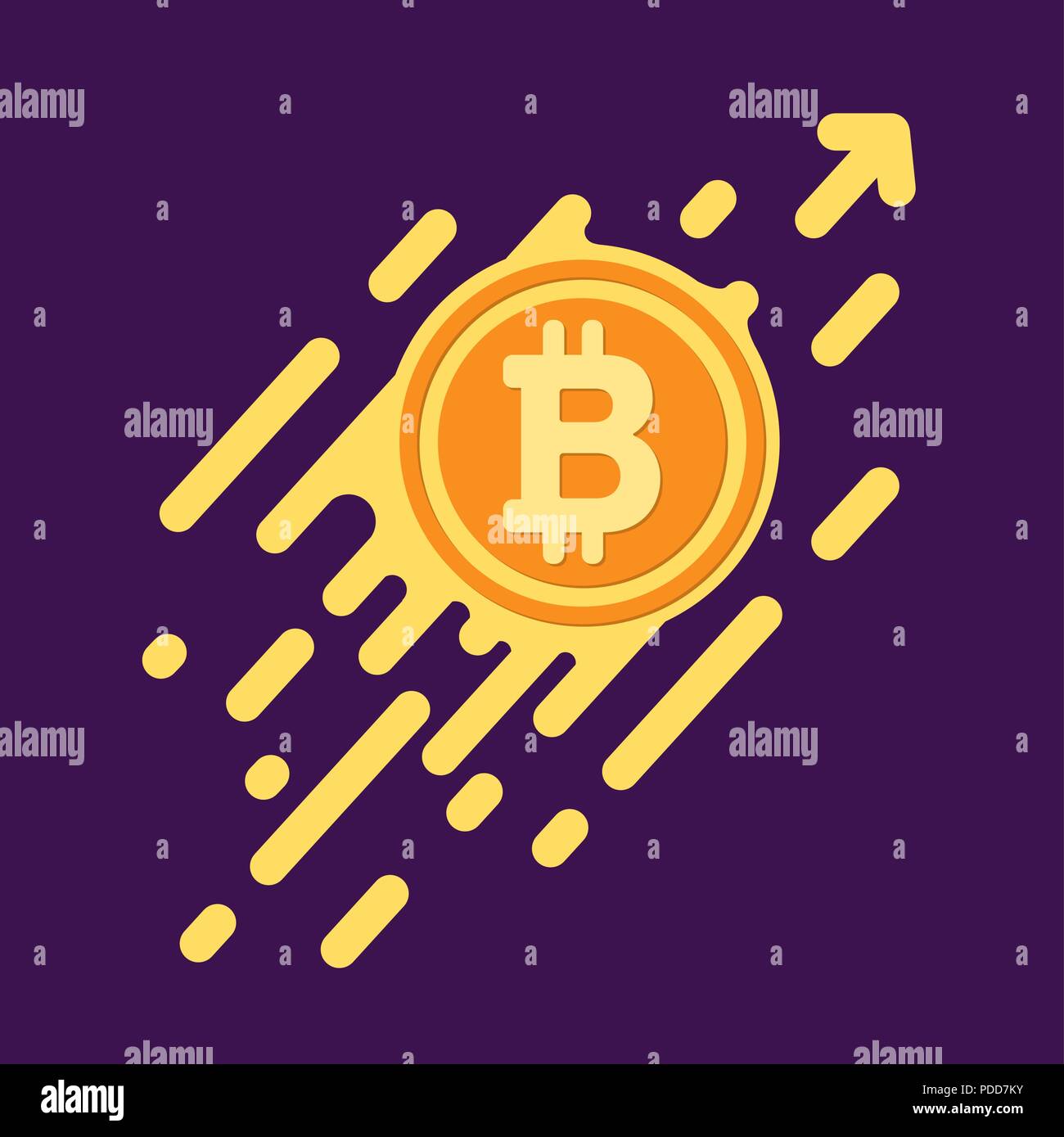 Bitcoin symbol in flat design for internet money. A symbol of cr Stock Vector