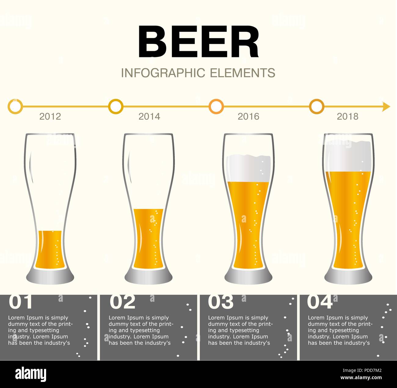 Beer Infographic elements. timeline of achievements Stock Vector Image