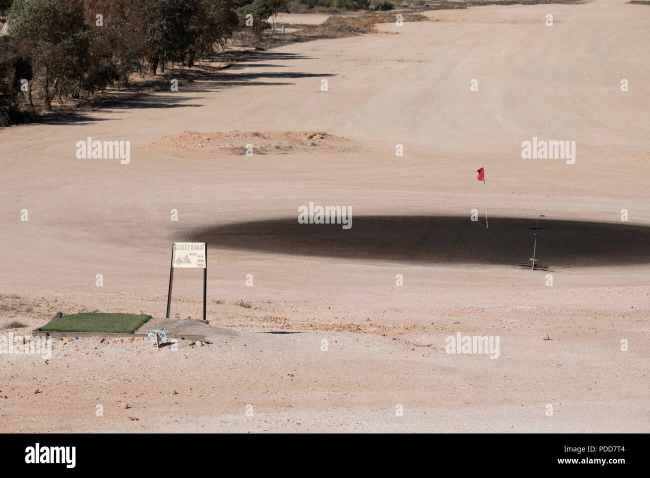 Australia, South Australia, Coober Pedy. The unique Opal Fields Golf Club, 18 hole completely