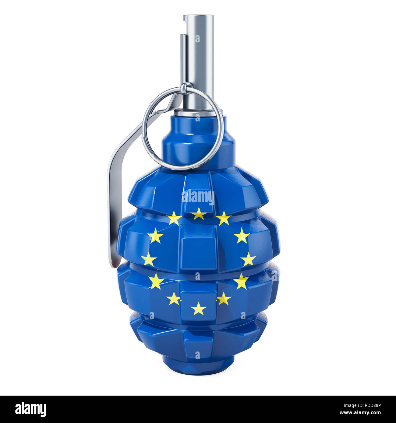 Grenade with the European Union flag, 3D rendering isolated on white ...