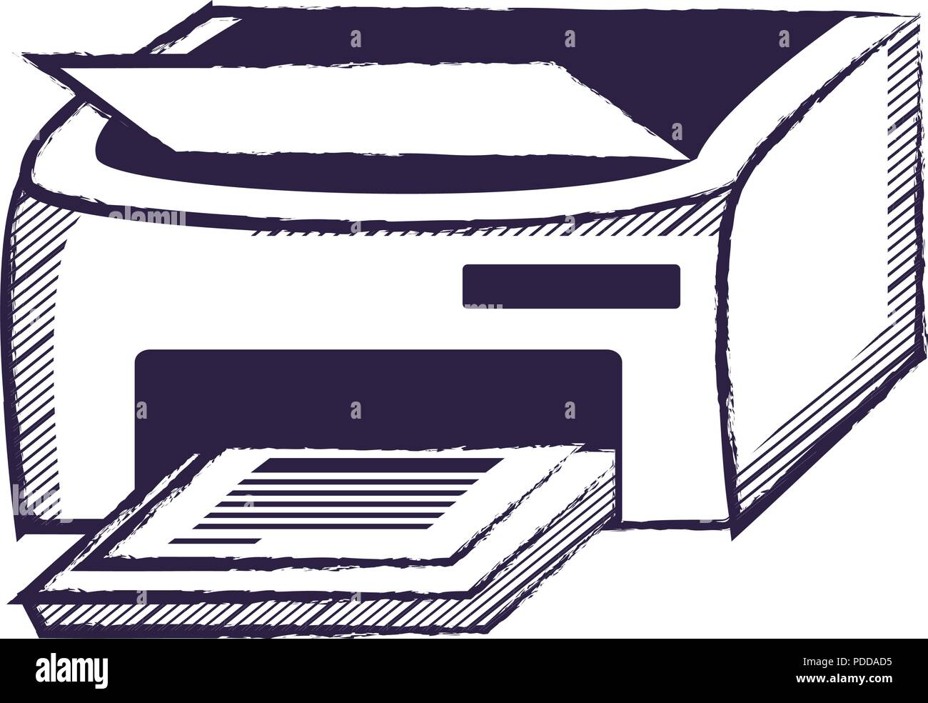 printer machine icon over white background, vector illustration Stock Vector