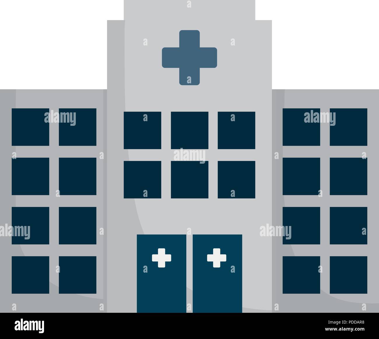 hospital building icon over white background, vector illustration Stock ...