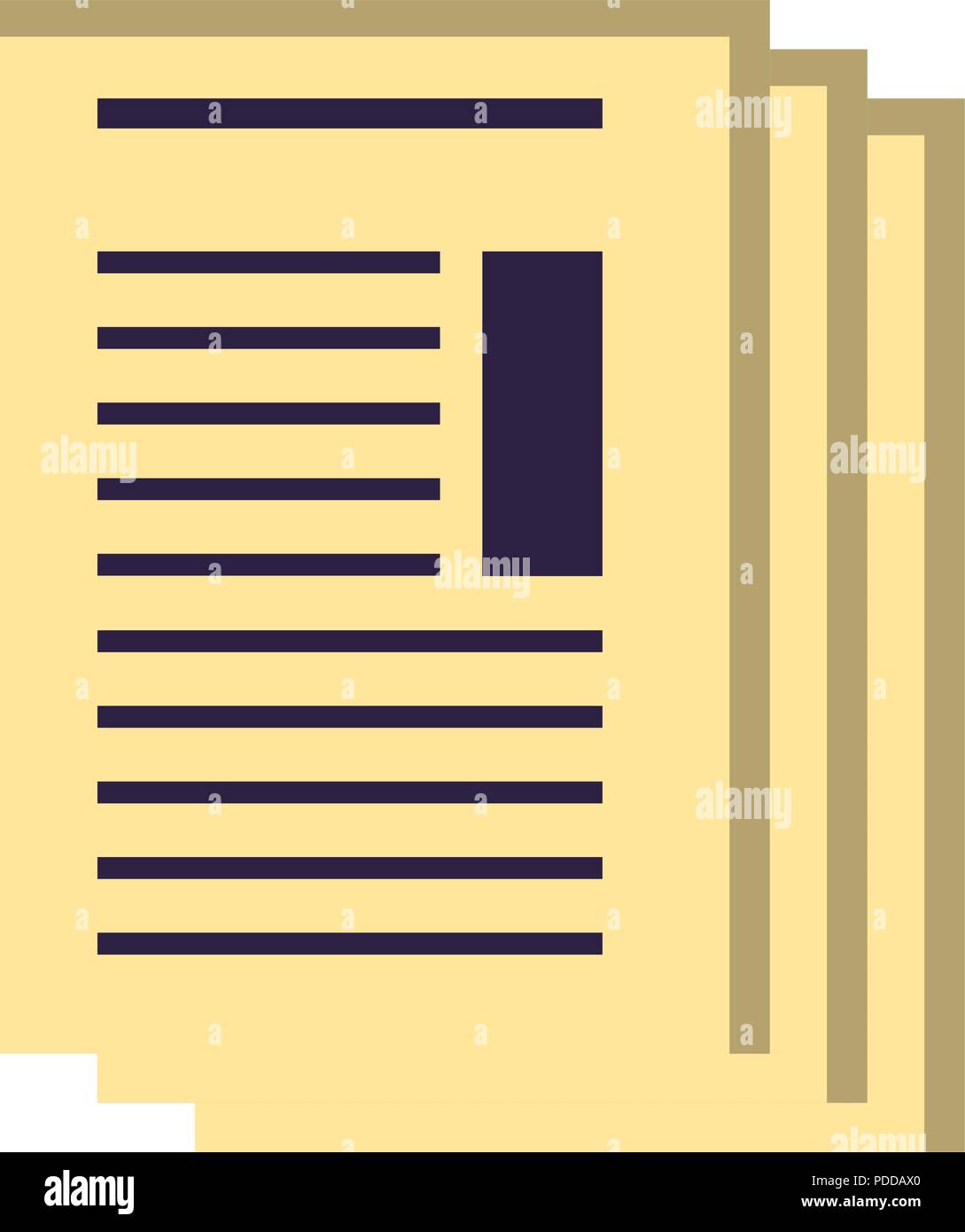 document sheets icon over white background, vector illustration Stock Vector