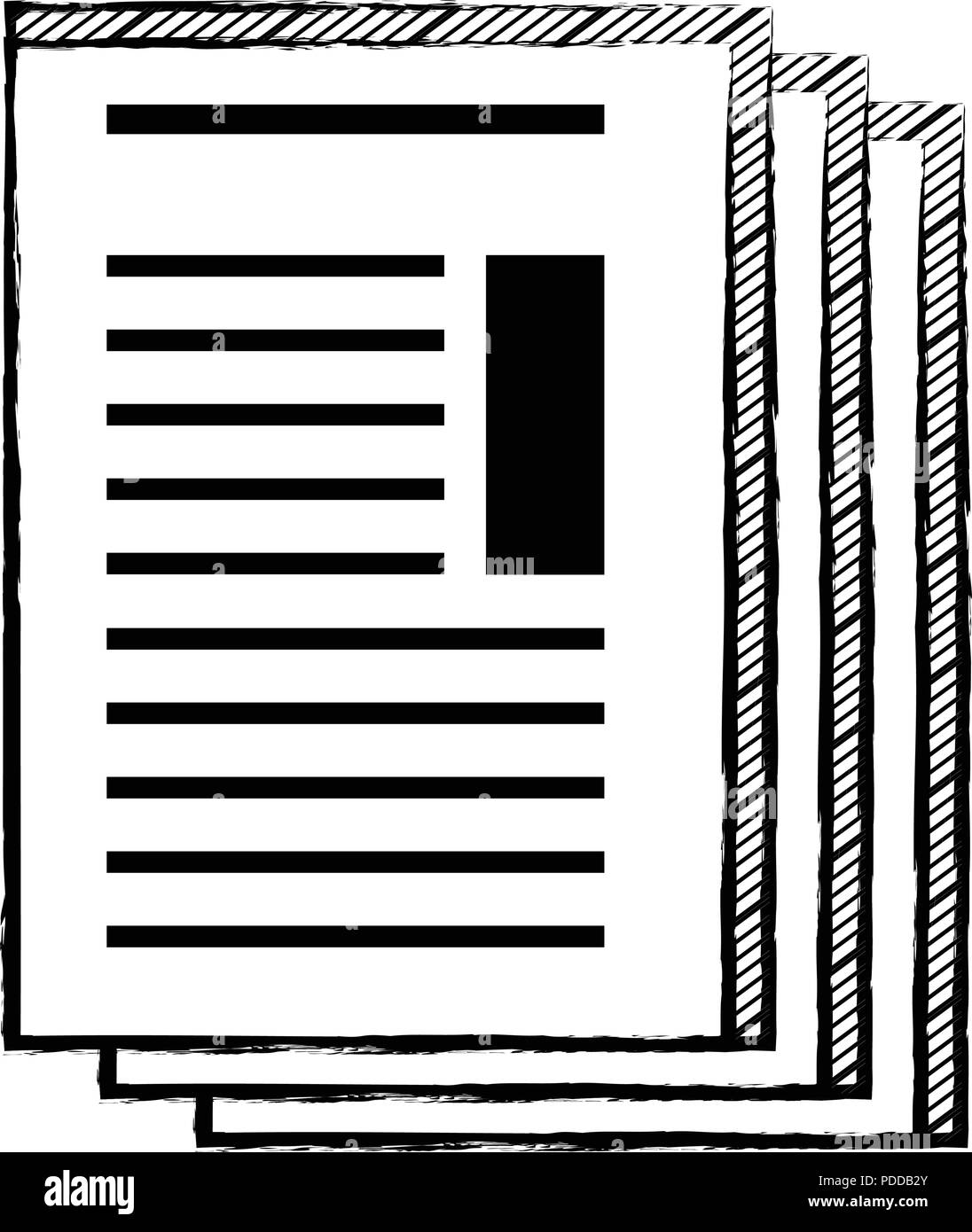document sheets icon over white background, vector illustration Stock Vector