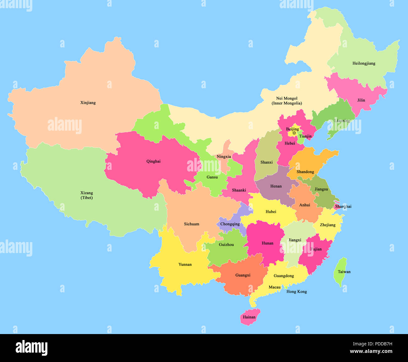 Map China Provinces High Resolution Stock Photography and Images Alamy