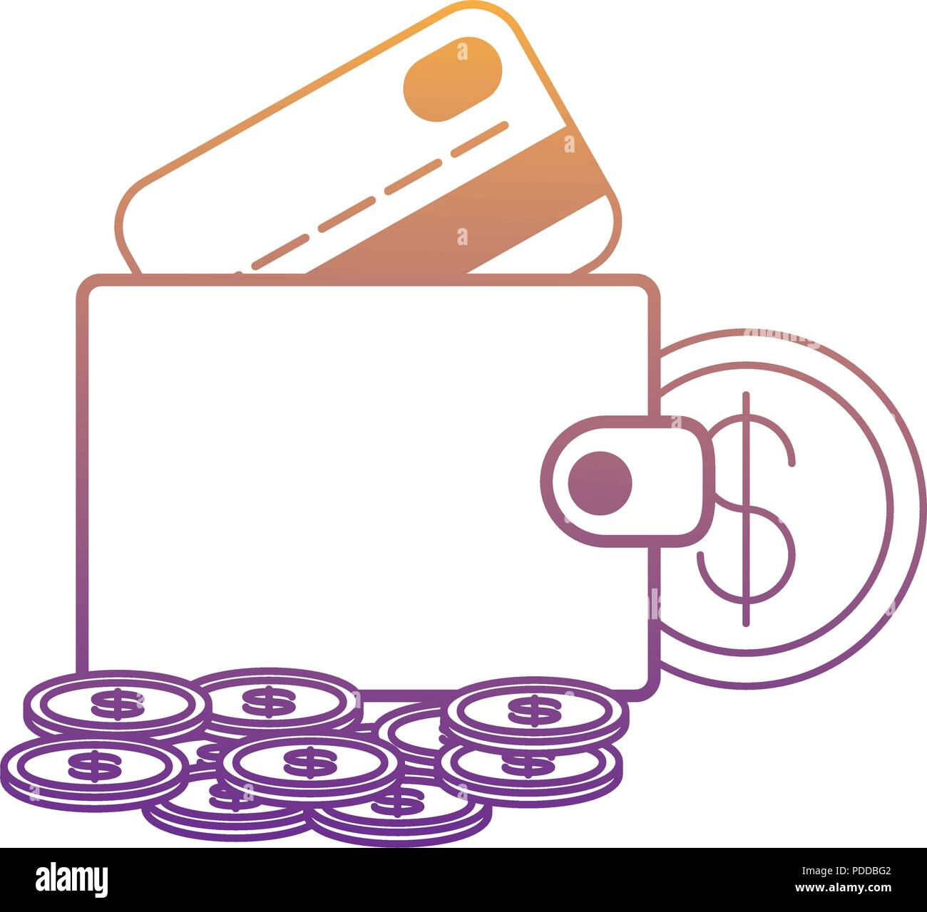 wallet with credit card and money over white background, vector ...