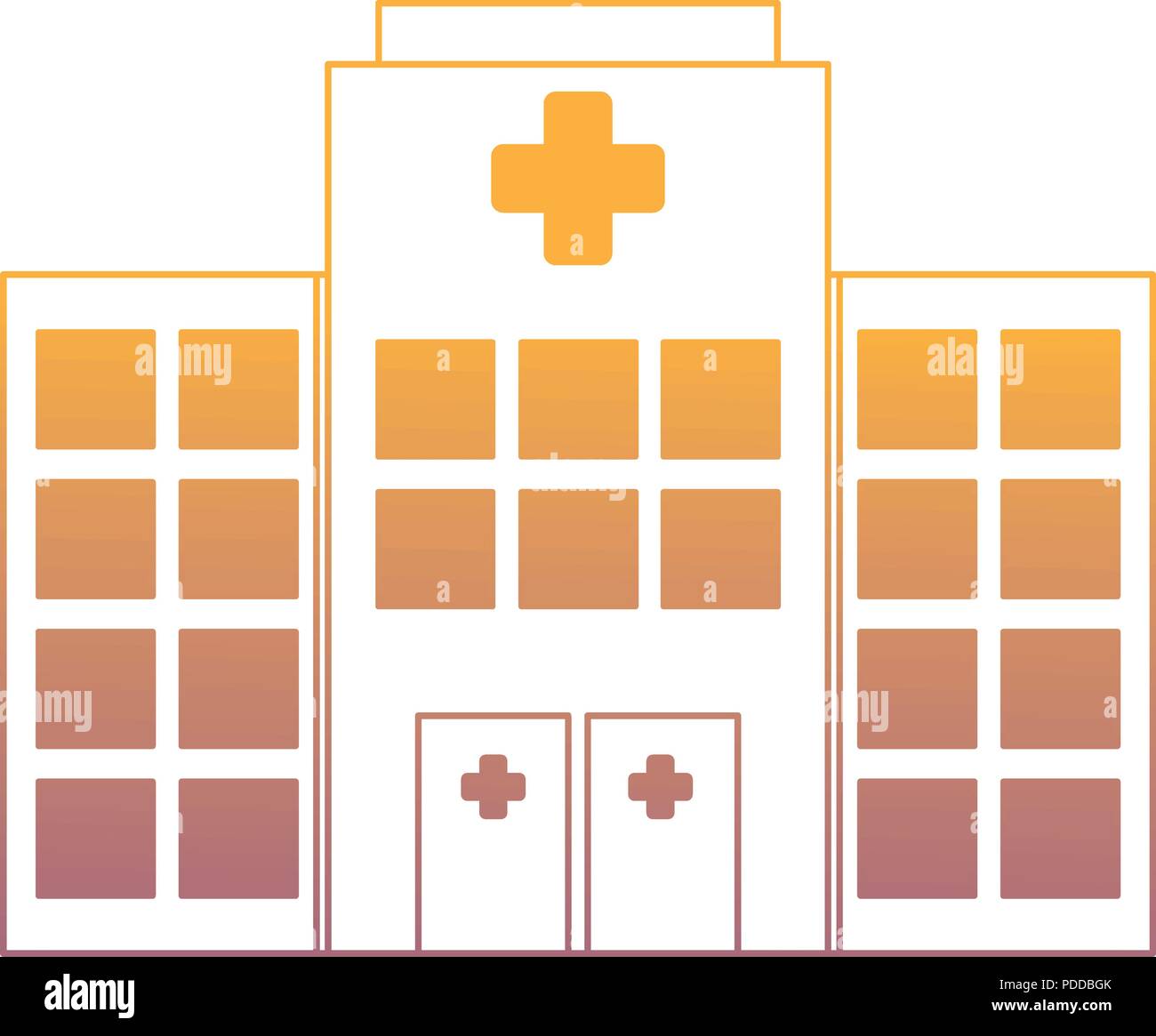 hospital building icon over white background, vector illustration Stock ...