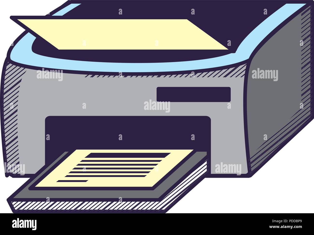 printer machine icon over white background, vector illustration Stock Vector
