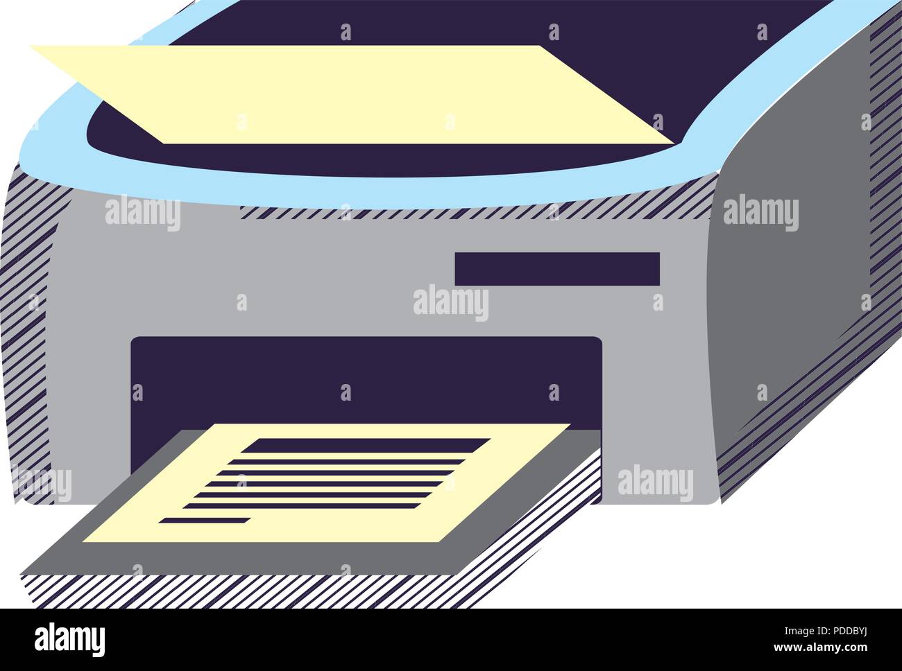printer machine icon over white background, vector illustration Stock Vector
