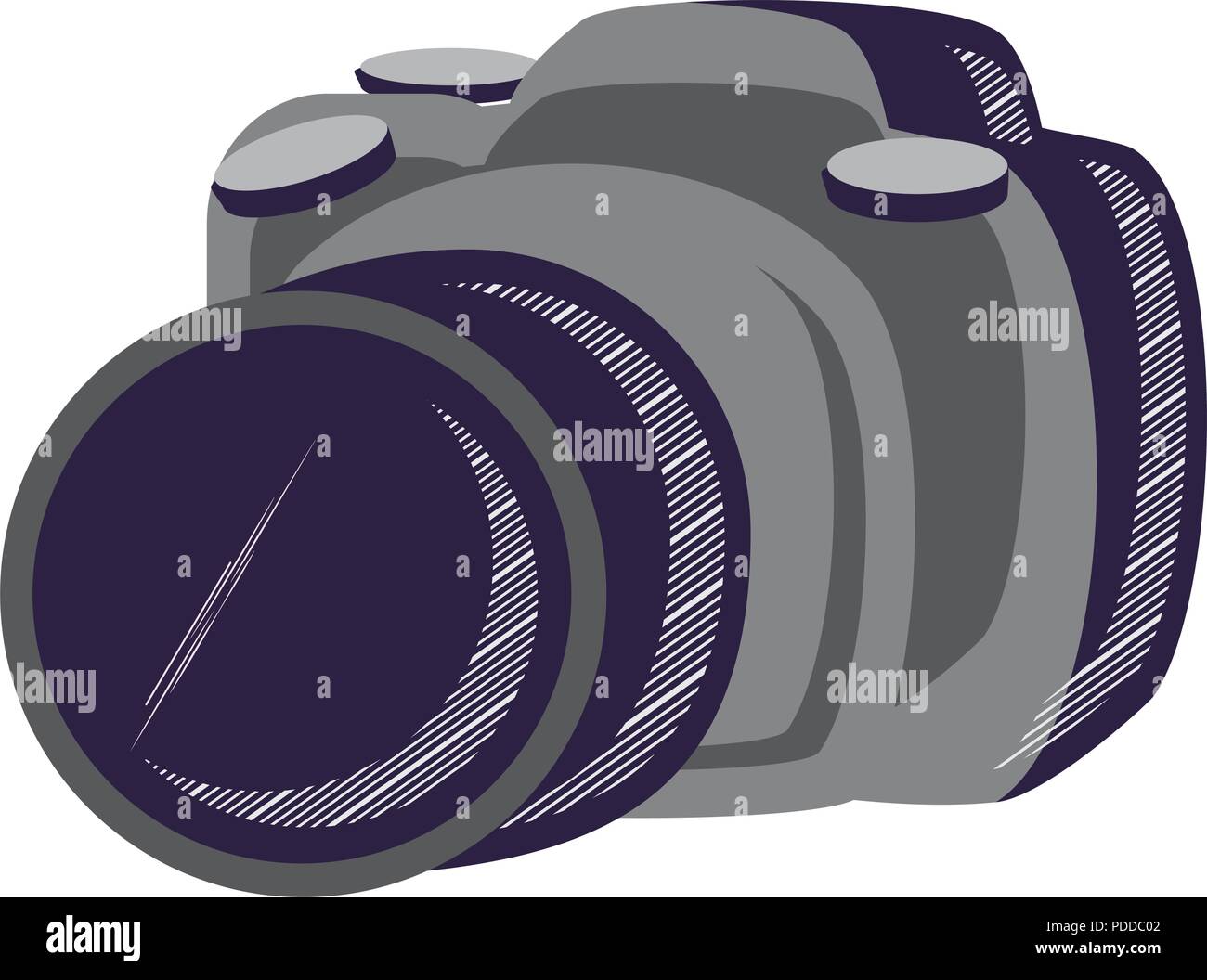 photographic camera icon over white background, vector illustration ...