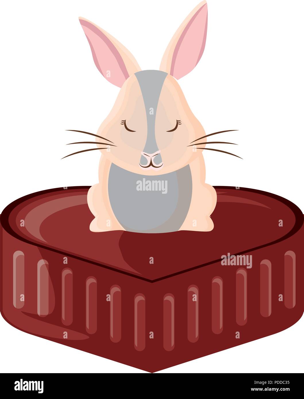 happy easter design with cute rabbit and chocolate egg over white ...