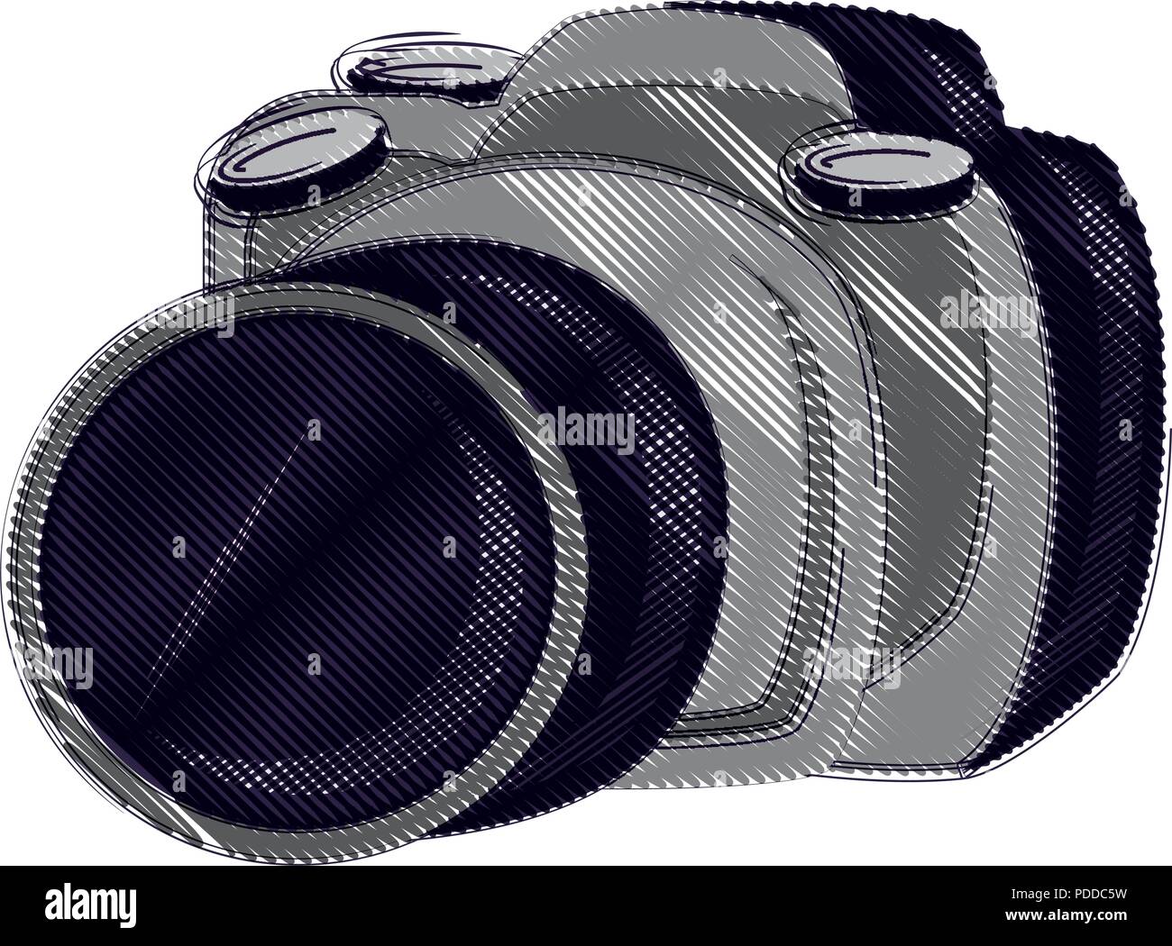 photographic camera icon over white background, vector illustration ...
