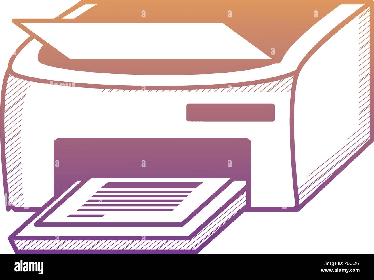 printer machine icon over white background, vector illustration Stock Vector