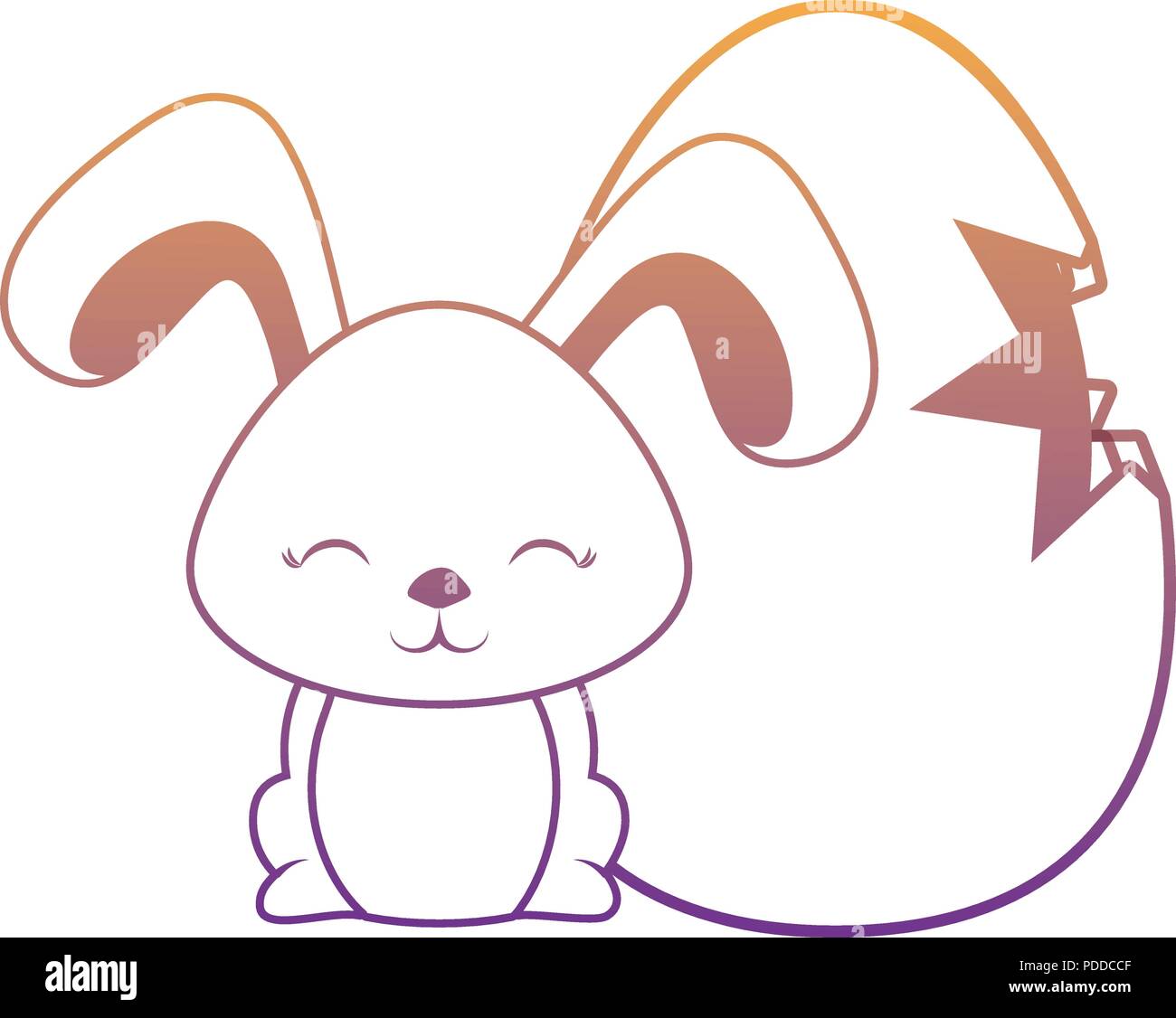 happy easter design with cute rabbit and chocolate egg over white ...