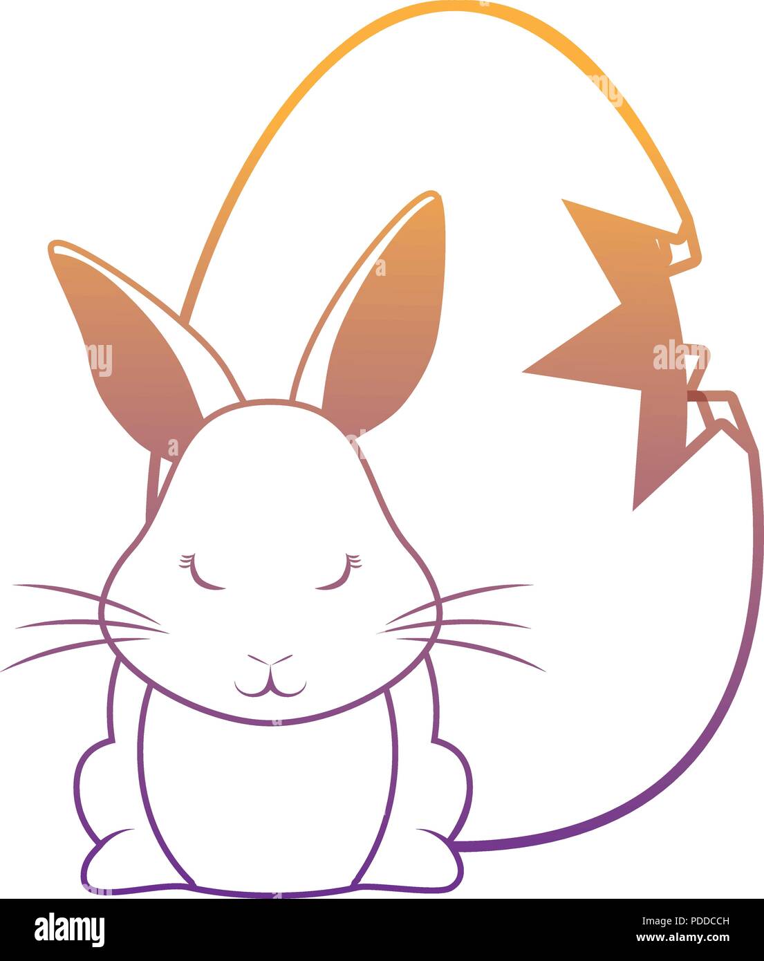happy easter design with cute rabbit and chocolate egg over white ...