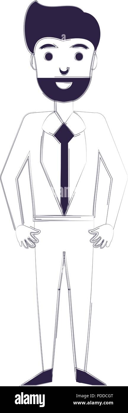 cartoon businessman icon over white background, vector illustration ...