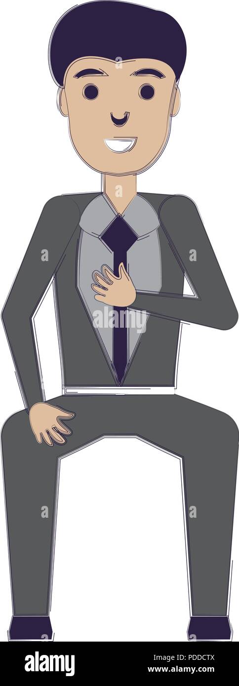 cartoon businessman icon over white background, vector illustration ...
