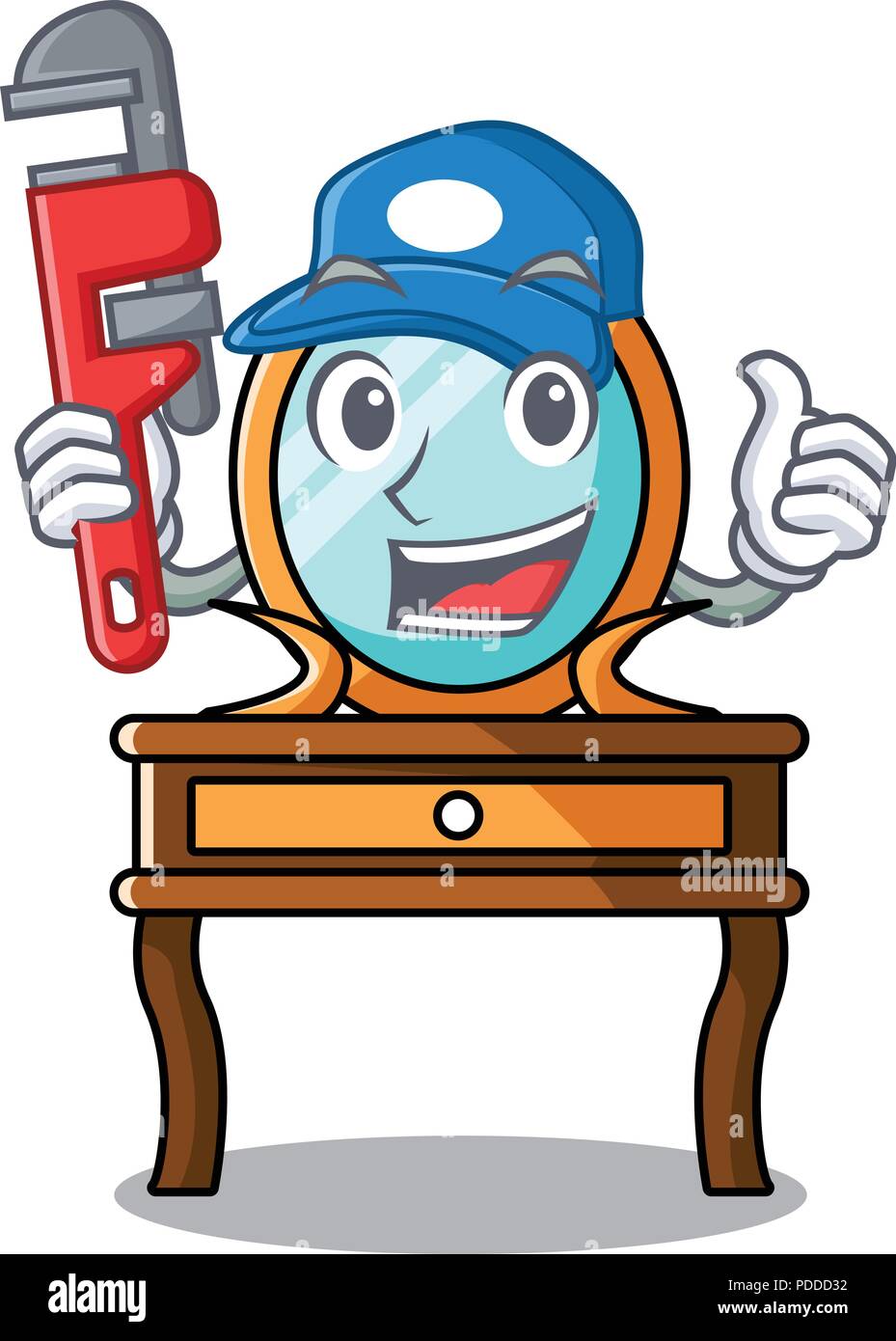 Plumber dressing table mascot cartoon Stock Vector