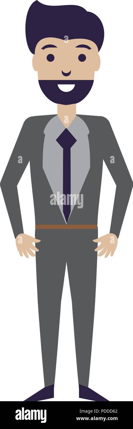 cartoon businessman icon over white background, vector illustration ...