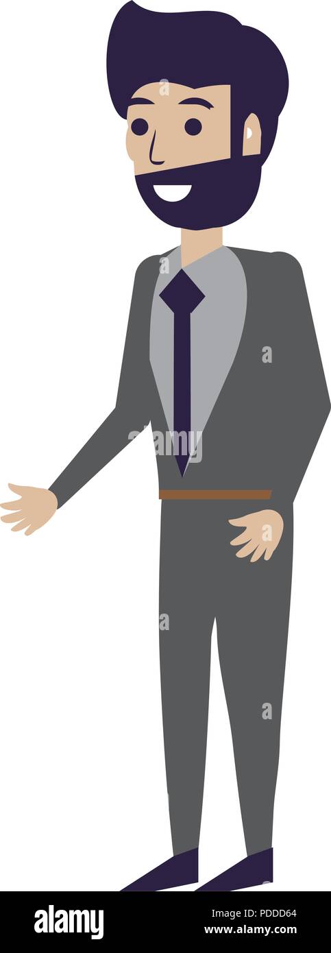 cartoon businessman icon over white background, vector illustration ...