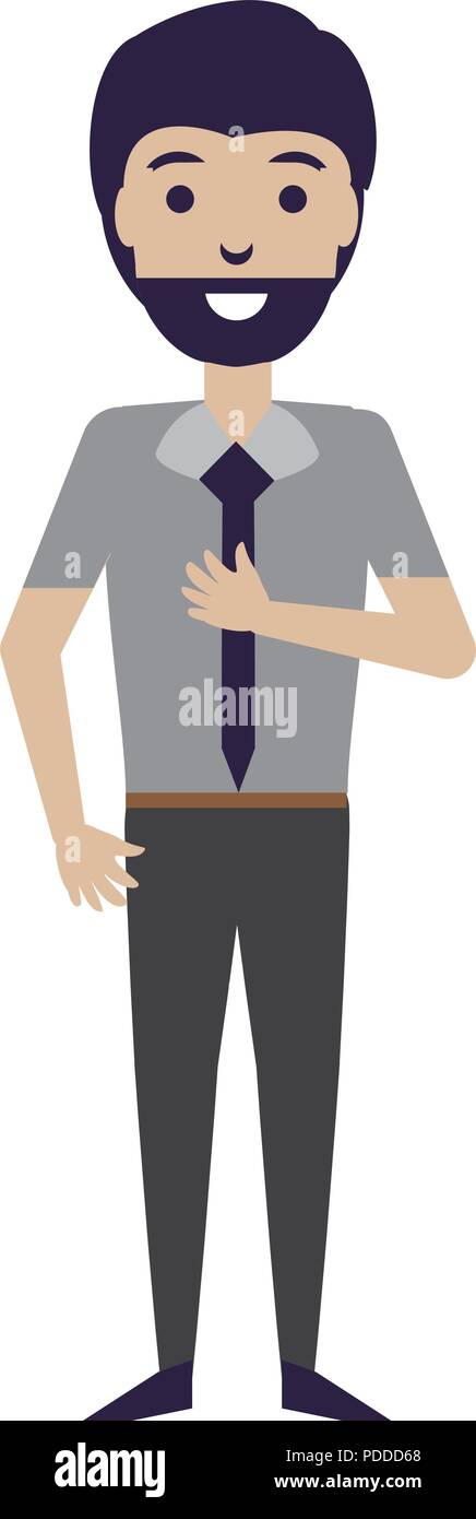 cartoon businessman icon over white background, vector illustration ...