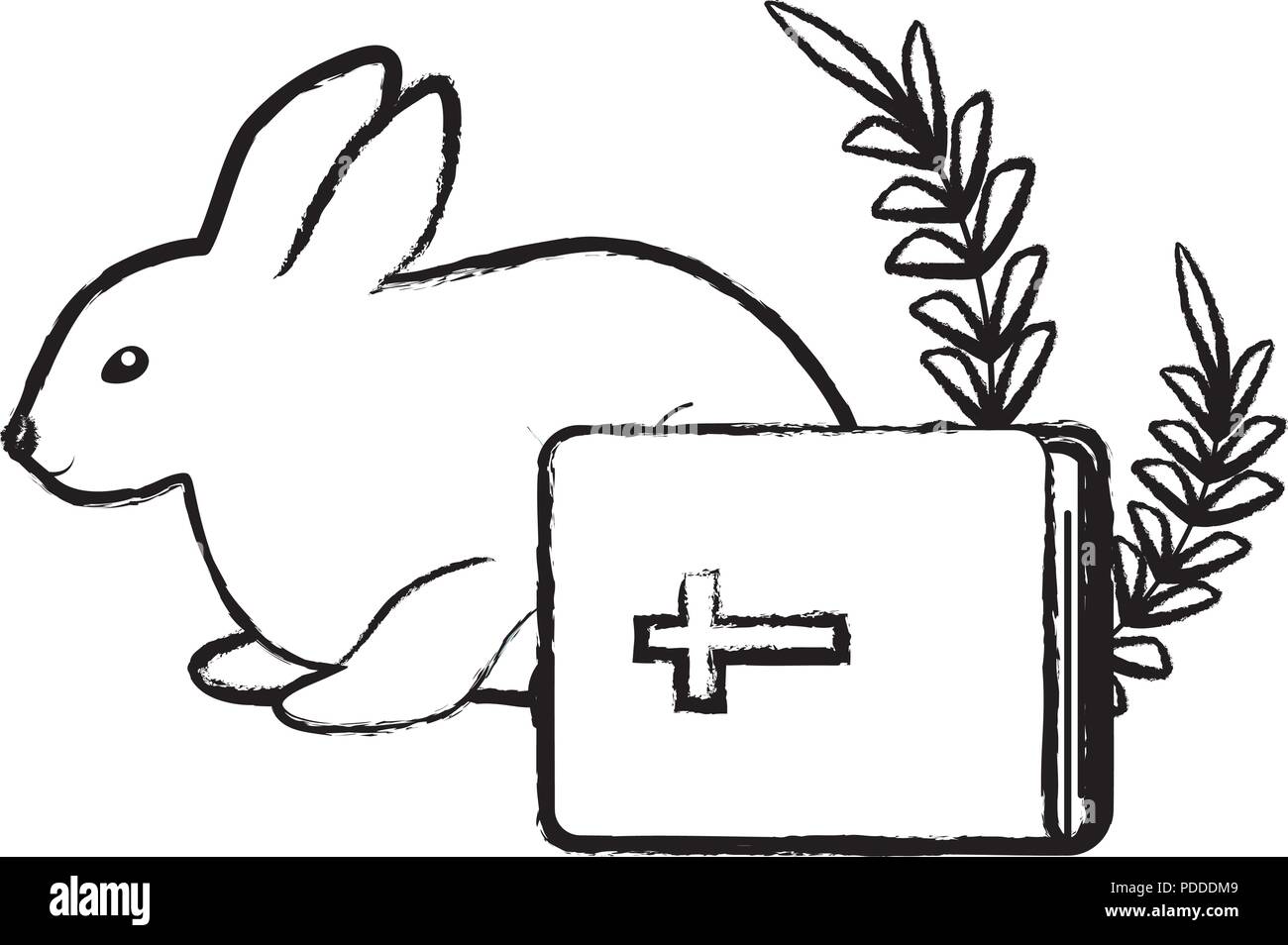 bible and cute rabbit over white background, vector illustration Stock