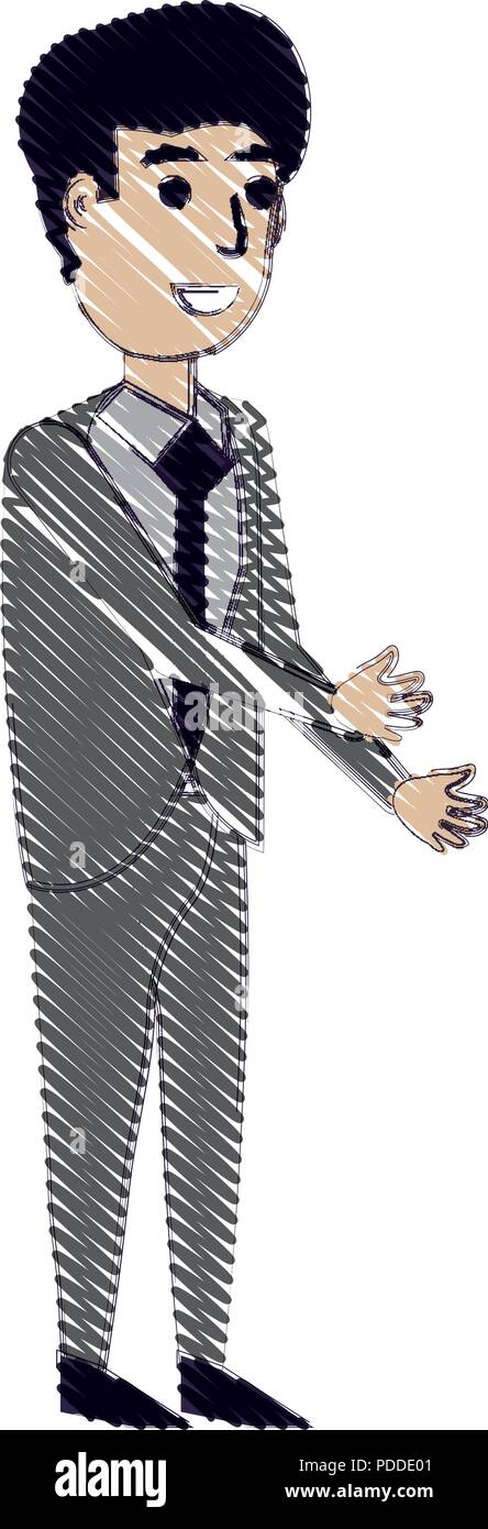 cartoon businessman icon over white background, vector illustration ...