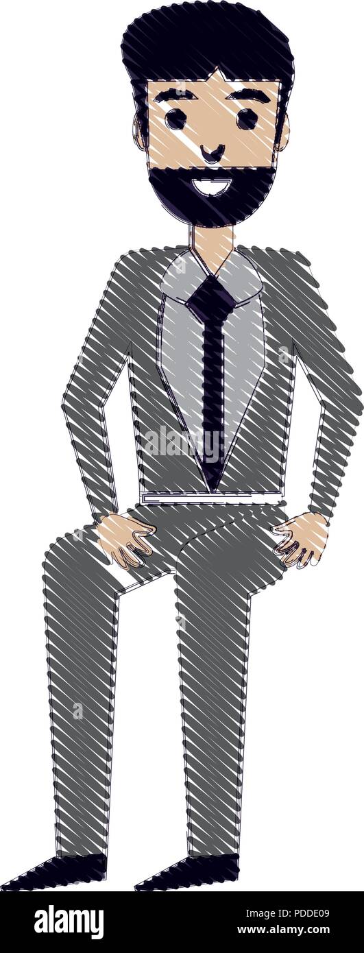 cartoon businessman icon over white background, vector illustration ...
