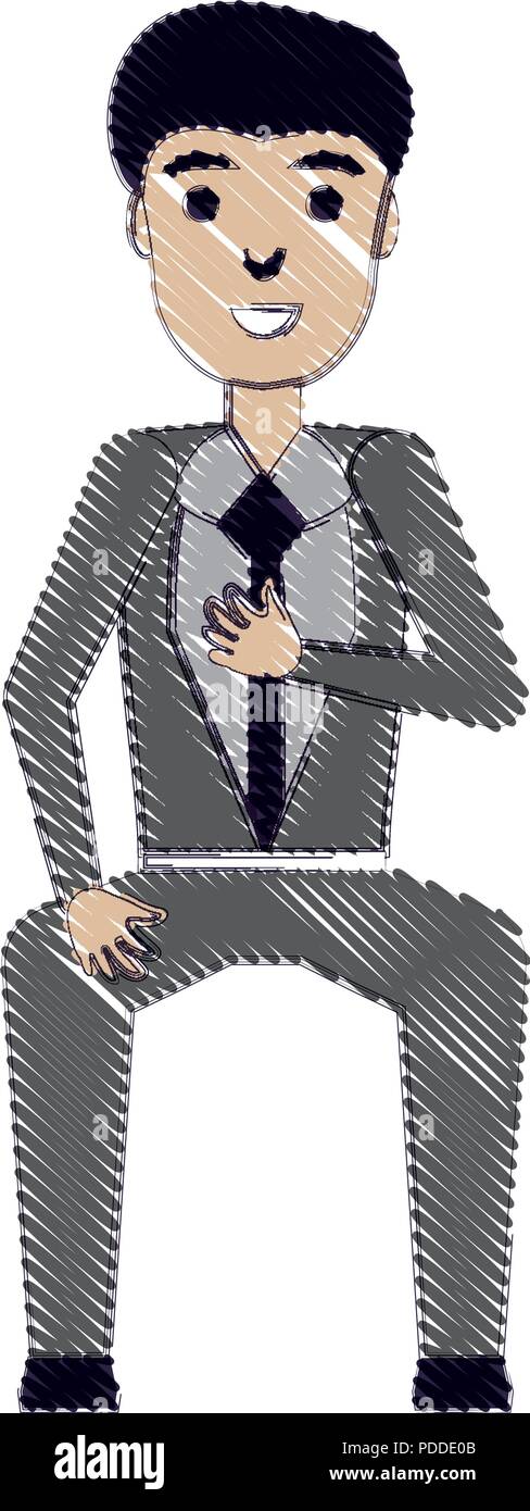 cartoon businessman icon over white background, vector illustration ...