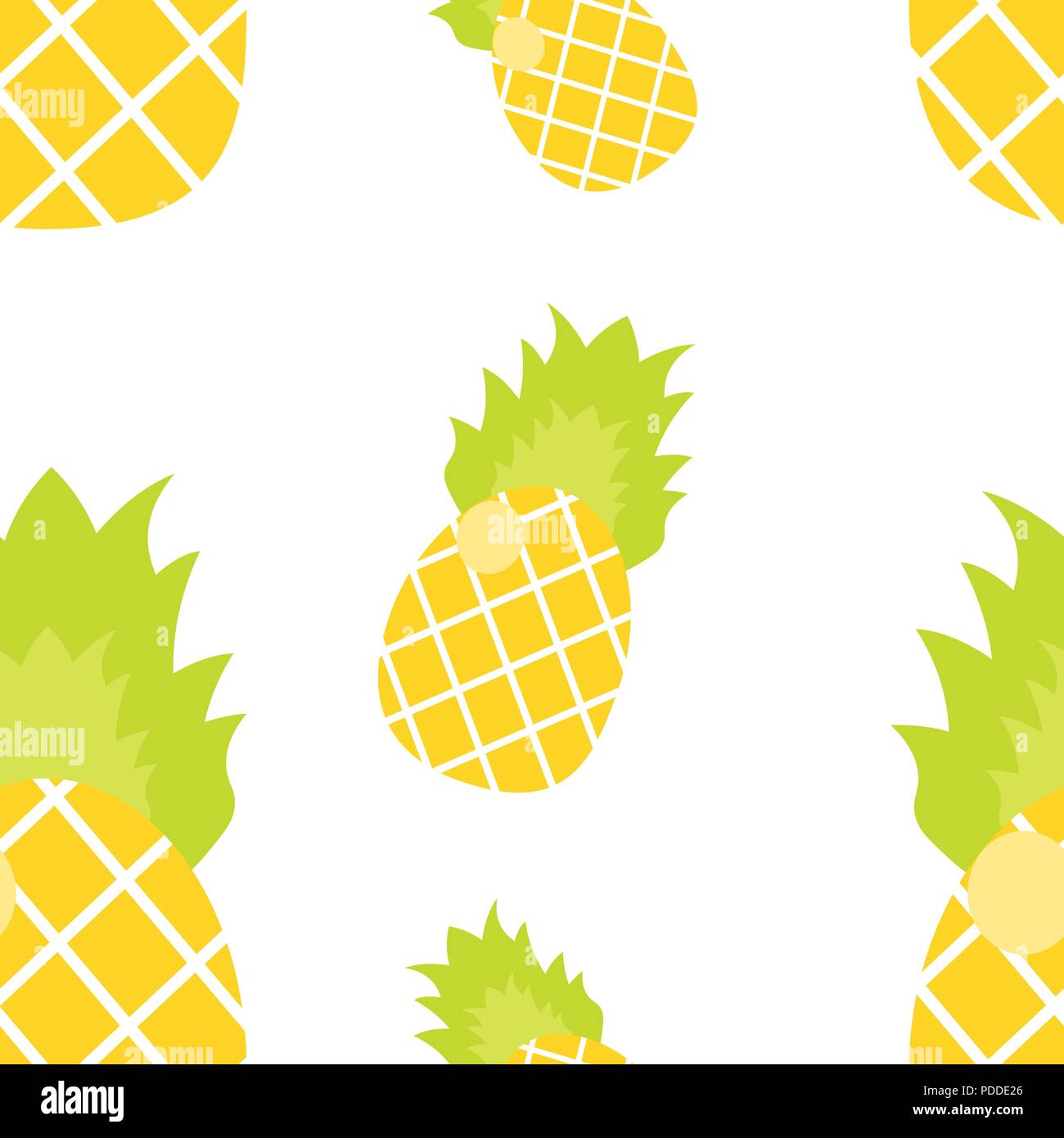 Vector illustration. Seamless pattern. Tropical ornament yellow pineapples Stock Vector