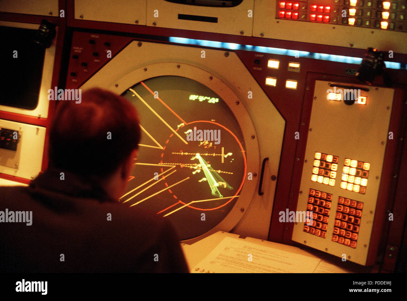 1980s Air Traffic Controllers An interior view of the Berlin Air