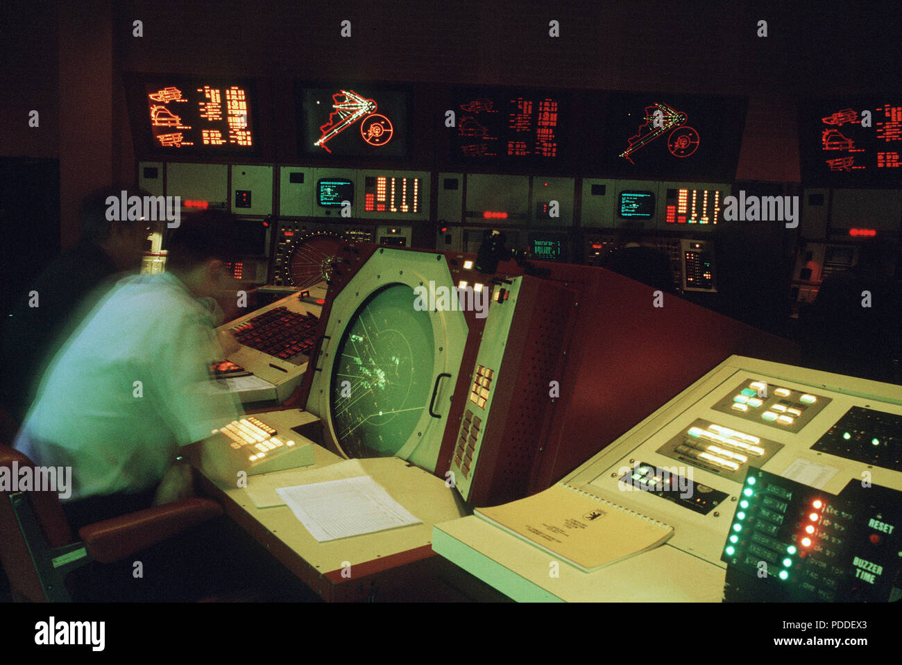 1980s Air Traffic Controllers An interior view of the Berlin Air