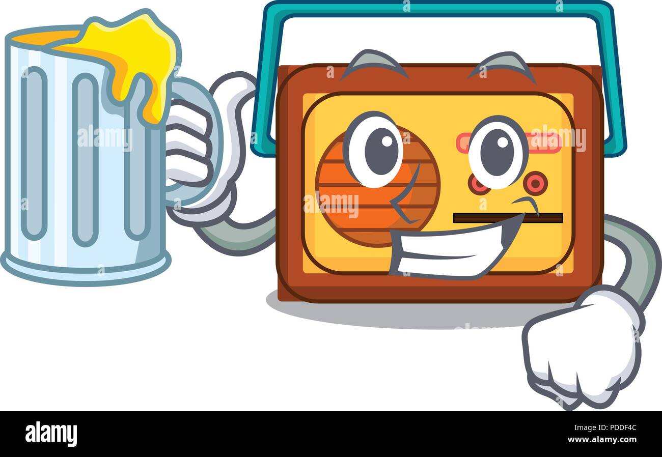 With juice radio mascot cartoon style Stock Vector