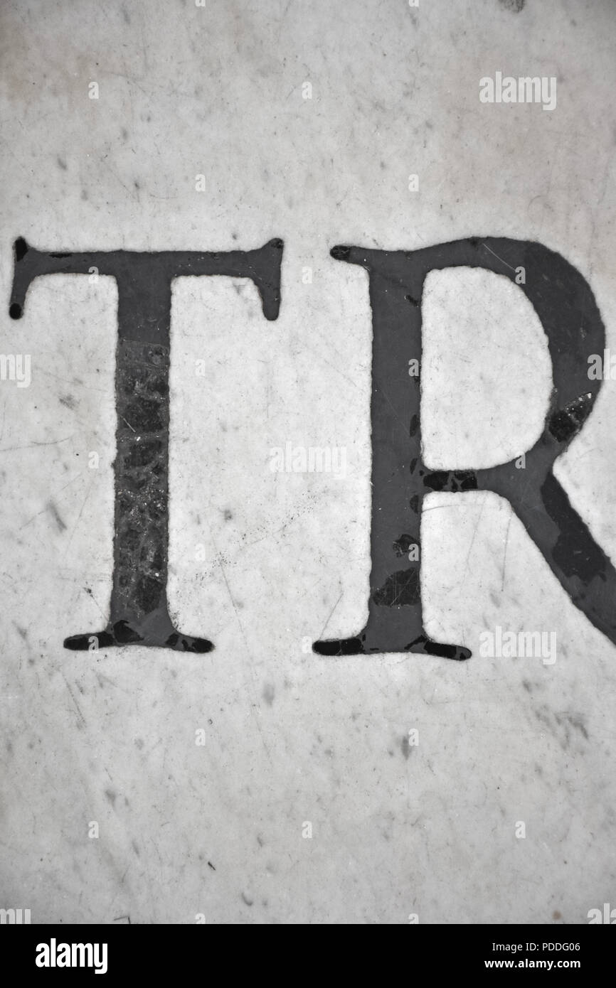 Inlaid Letters In The Marble Floors Found In Many Churches - 