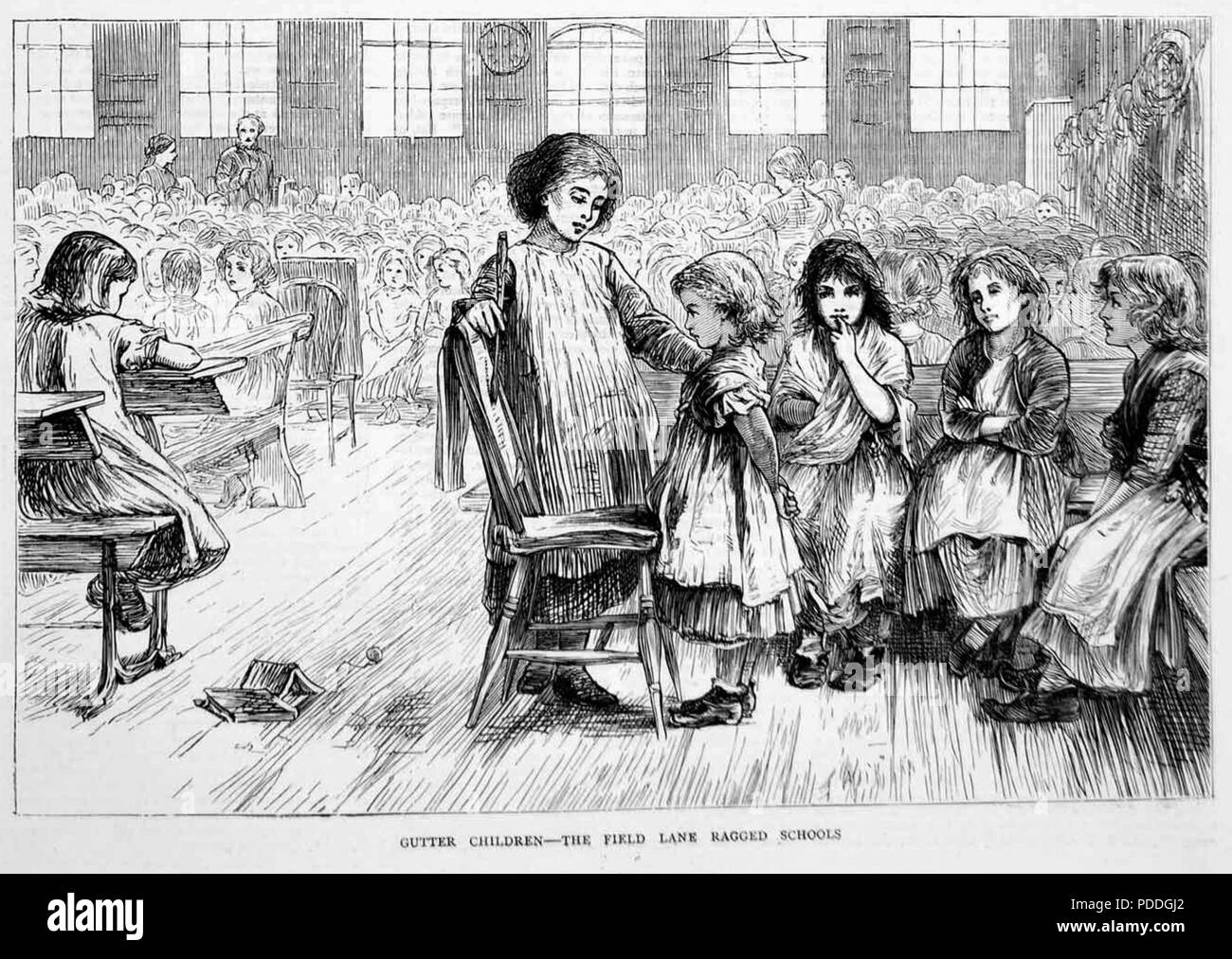 FIELD LANE RAGGED SCHOOL, Saffron Hill, Clerkenwell, London, in 1871 Stock Photo