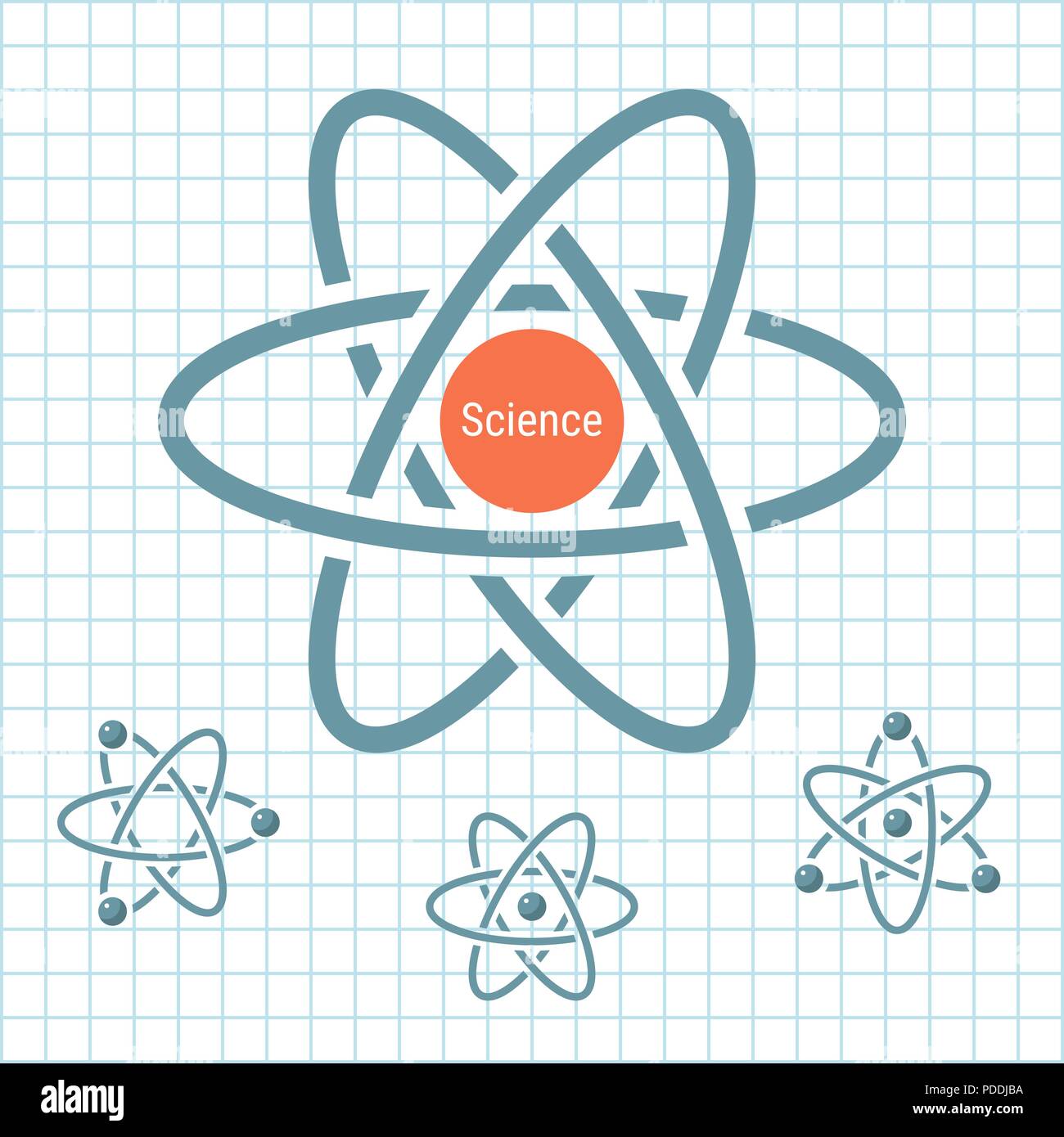 Science element with rotating atoms. Vector illustration for science ...