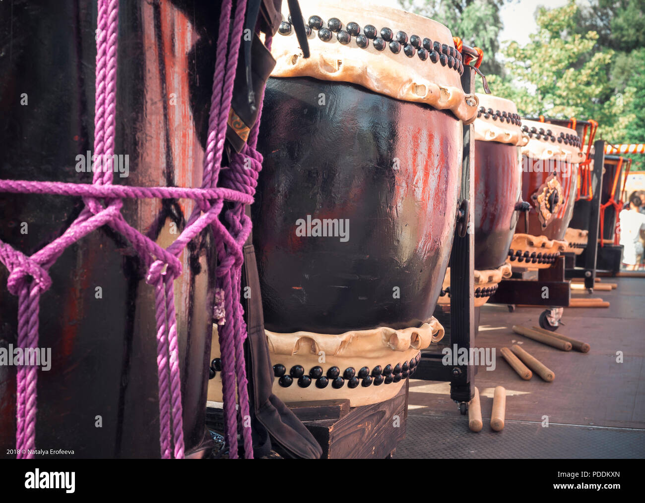 MONTREAL CANADA 05 20 2018: Taiko is a Japanese percussion instruments