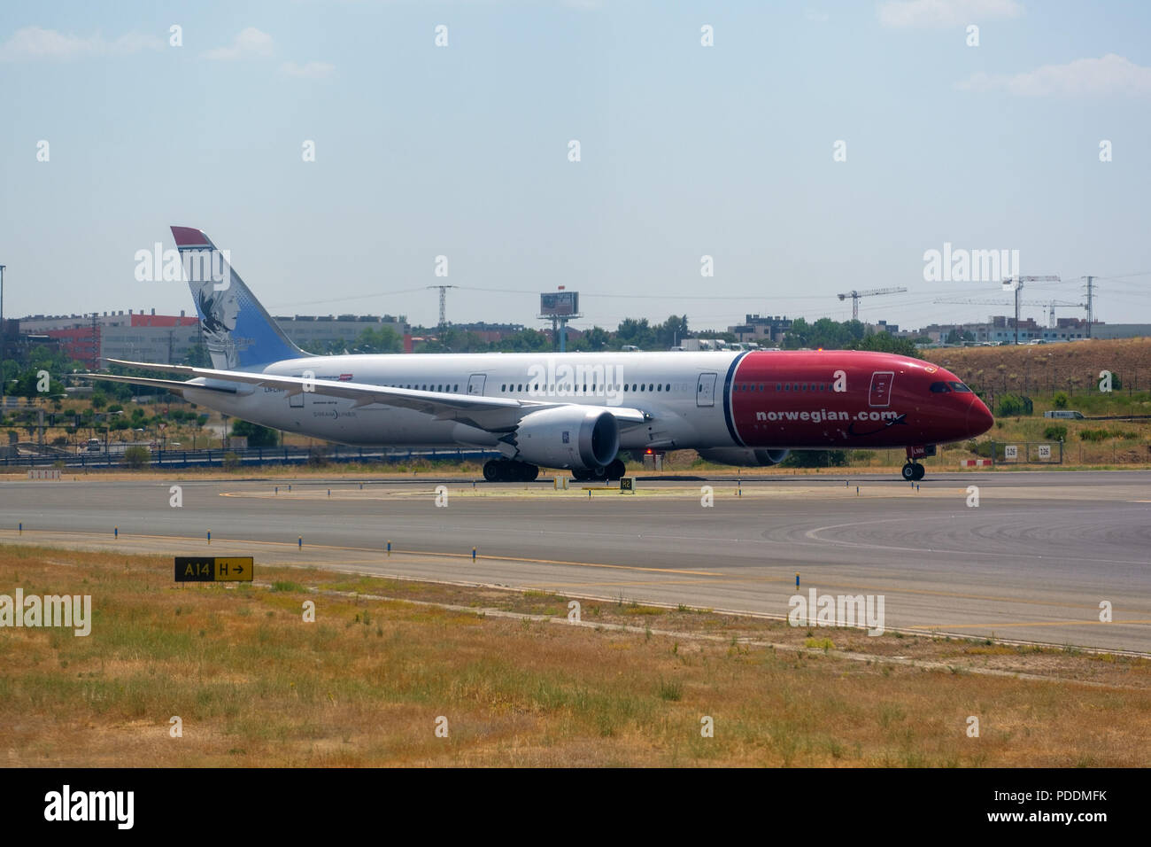 Norwegian Air low cost airline airplane Stock Photo