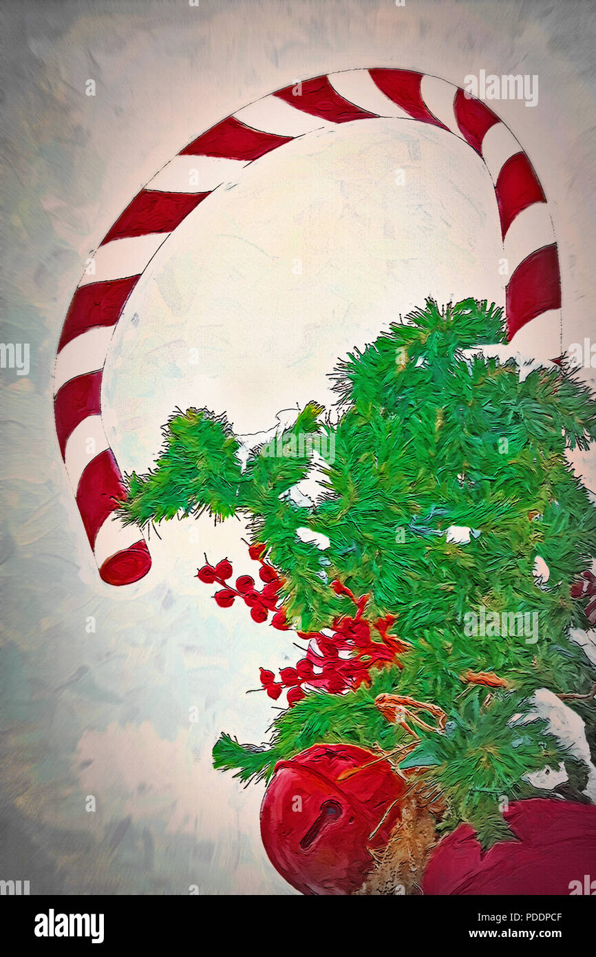 This Large Candy Cane Christmas Decoration Was Atop A Tower In A