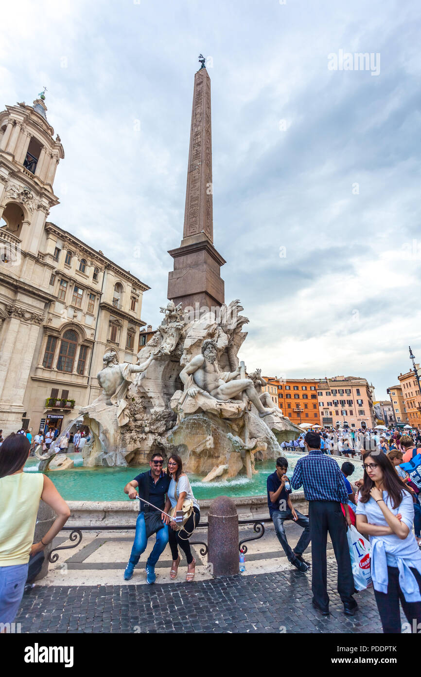 Rome, Italy 23.06.2018 Piazza Navona, one of the most beautiful