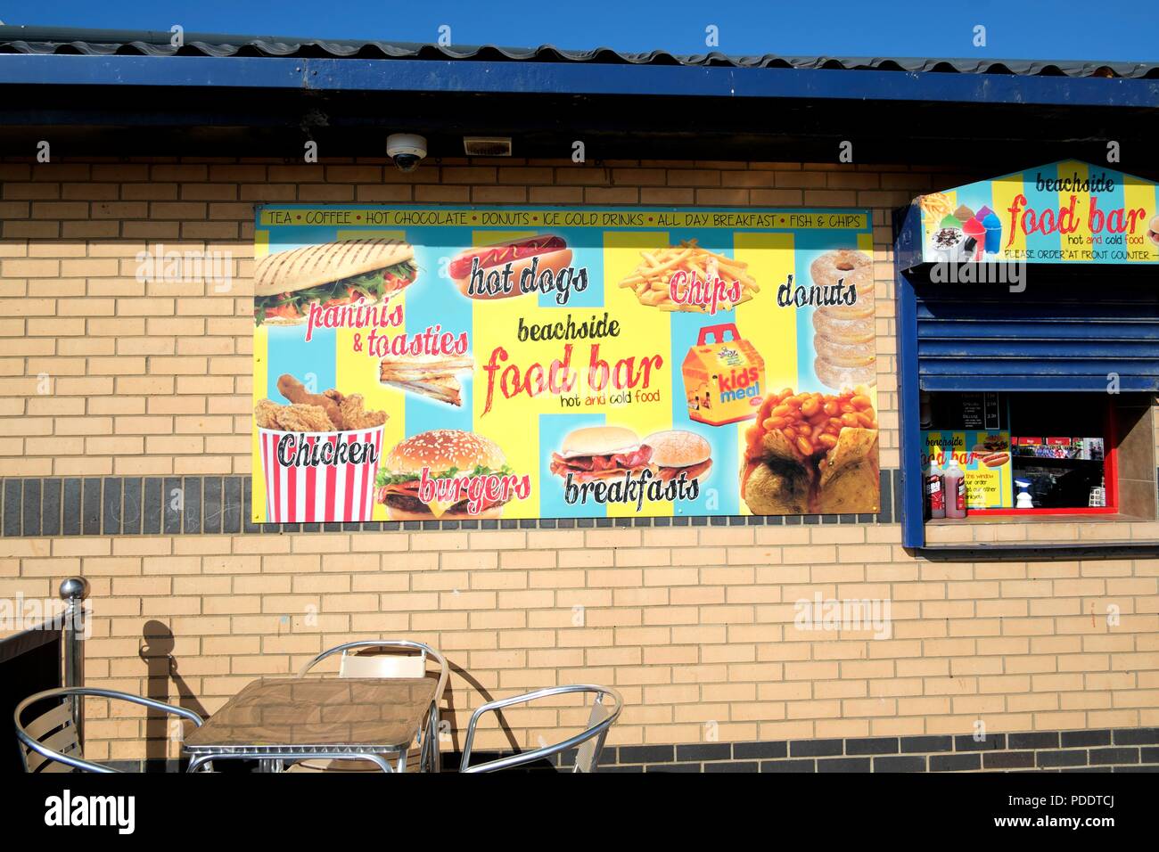 Fast Food bar menu, Skegness,Lincolnshire,England,UK Stock Photo - Alamy