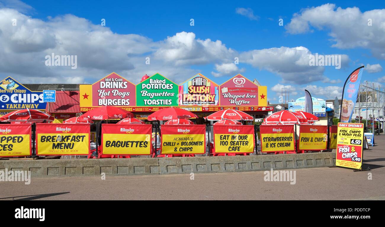 Skegness seafront beach cafe food outlet,Lincolnshire,England,UK Stock Photo