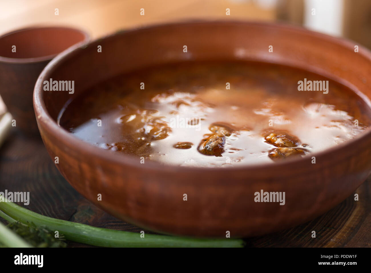 Borscht, a typical Ukrainian soup Stock Photo