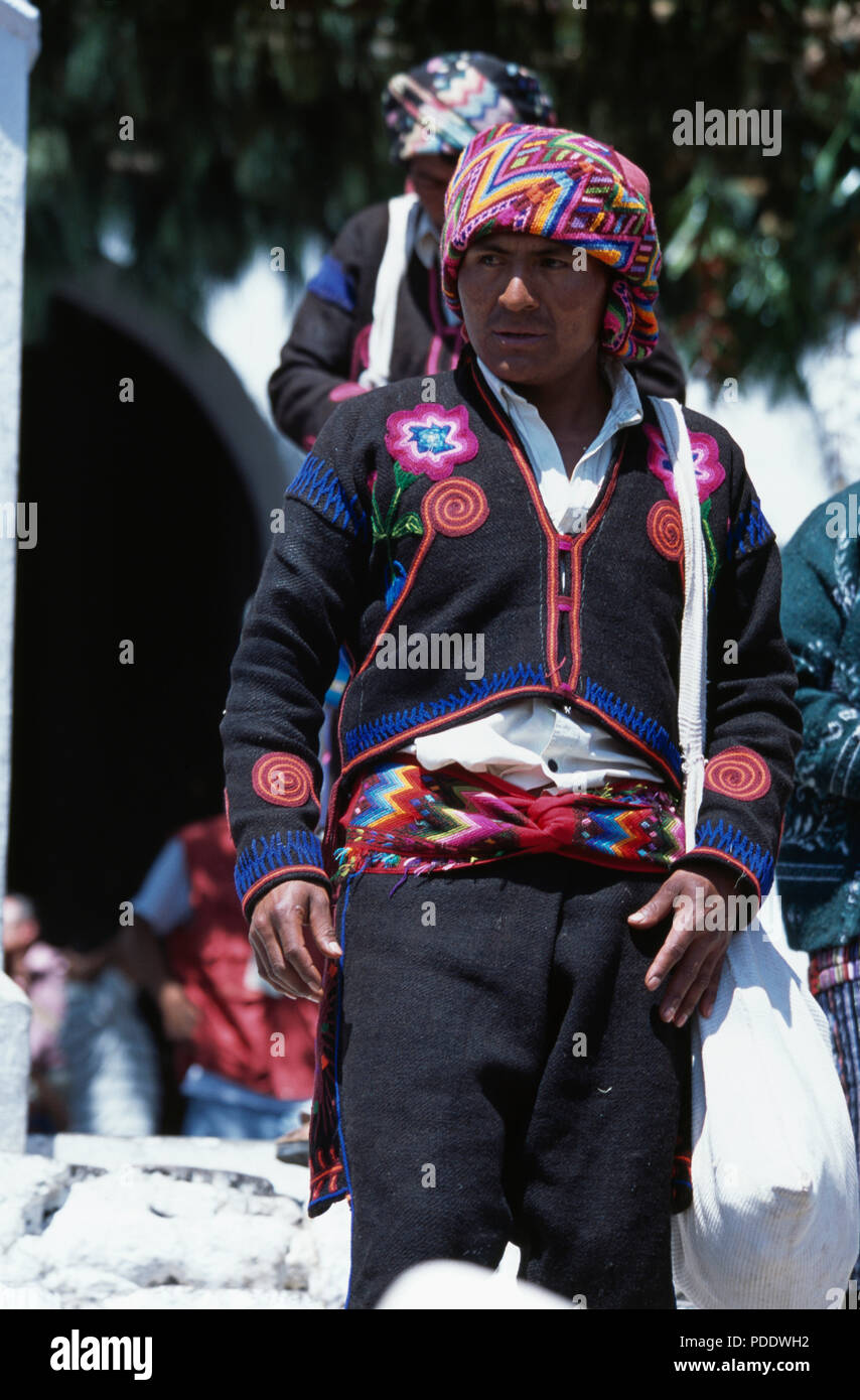 Cofradia man wearing traditional dress in Chichicastenango