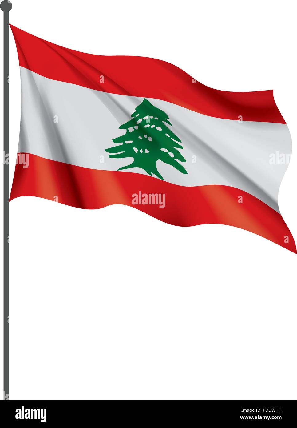 Lebanese flag, vector illustration on a white background Stock Vector