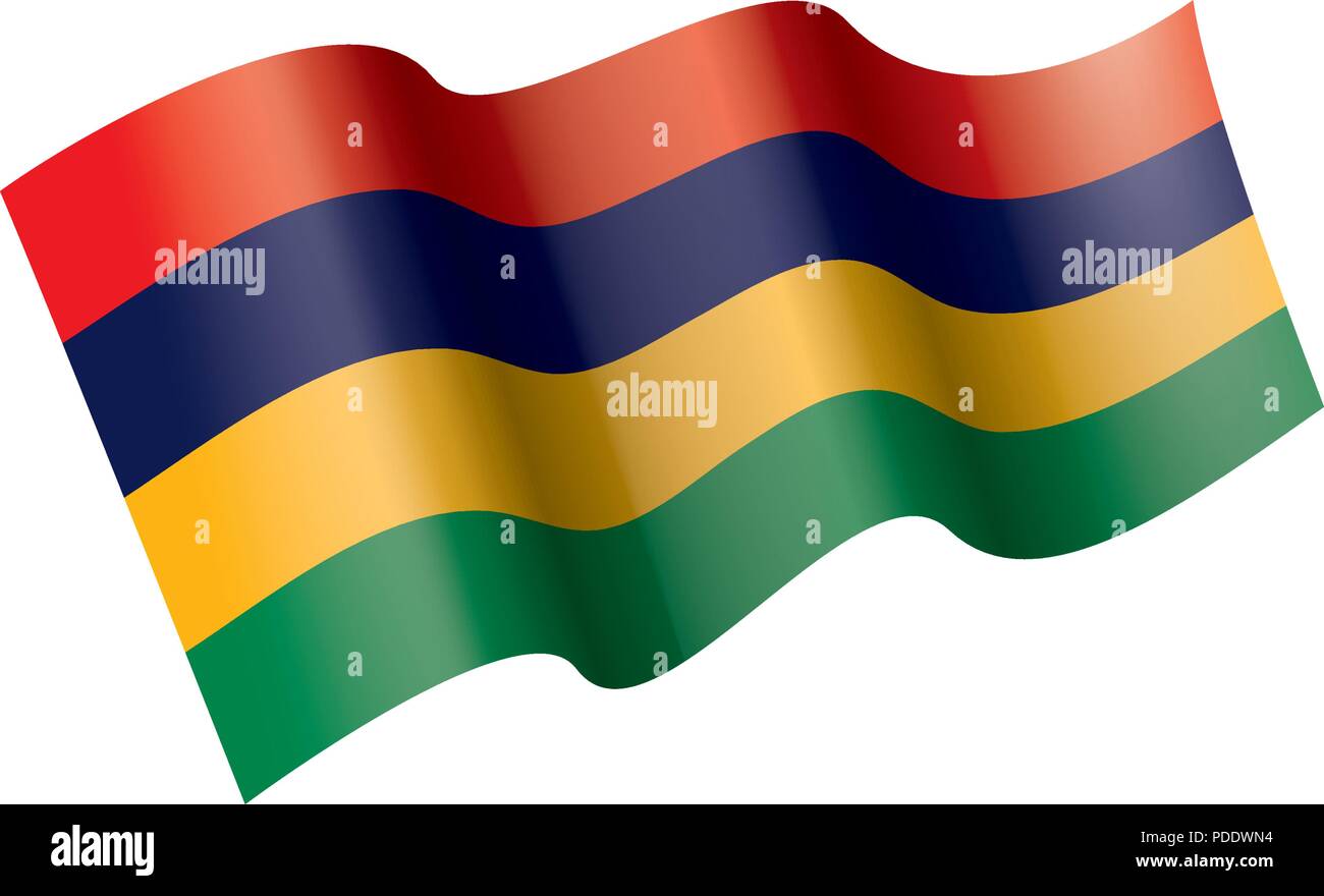 Mauritius flag, vector illustration on a white background Stock Vector ...
