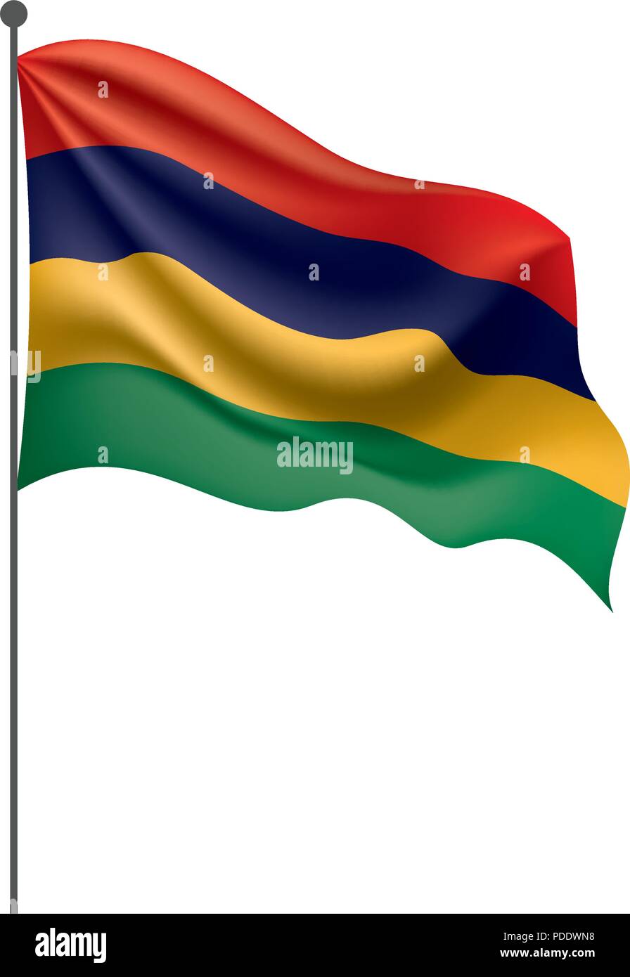 Mauritius flag, vector illustration on a white background Stock Vector ...